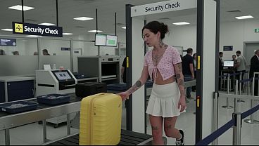 Airport security didn’t go as planned and ended with Rough Anal sex with an employee. You should have read the flight rules. [AI-Modified]