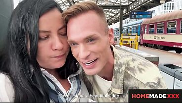 HomemadeXXX – Curvy Hairy MILF Christina Santes Brings Train Passenger Home for Anal Action