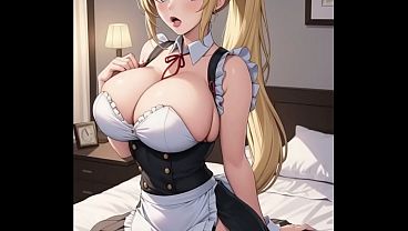 IA: Sexy maid cleans her boyfriend’s penis