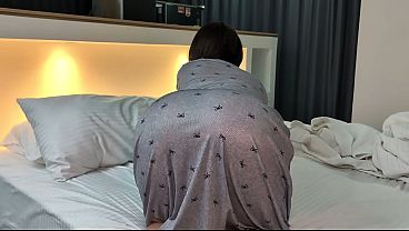My stepmom’s huge butt really stands out in those pajamas