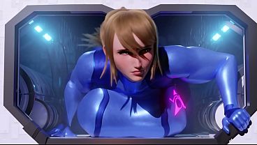 Samus aran descendo o cacete em robôs militares e indo pro espaço.
