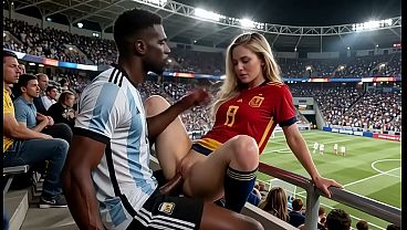 WOW Sexy! (( ” ARGENTINA fuck SPAIN ” )) Final World Cup… in Public! Who wins? Answer in the comments! “Interracial”(IA)