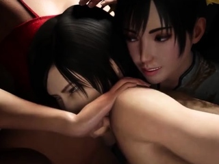 Gorgeous 3D brunette enjoying some bondage sex
