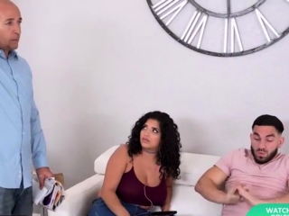 Taboo affair with a bodacious stepsister in red dress