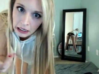 Tiny blonde teen porks her pussy with toys