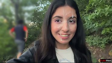 Crazy Cumwalk in Public Park Full of People – Public Blowjob Flashing Upskirt