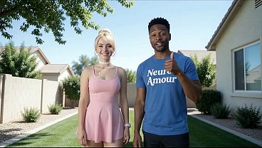 Sweet Blonde Emily Blacked in the Backyard (AI)