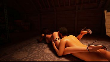 3D Art – A busty tattooed brunette has great sex in the attic and takes a facial cumshot