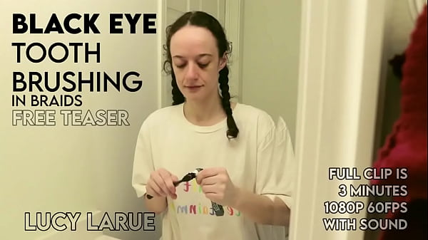 Black Eye Tooth Brushing in Braids