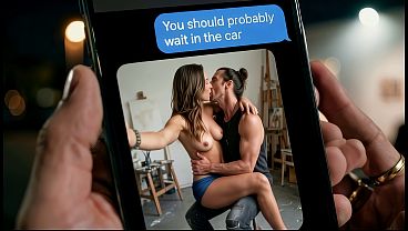 Cuckold husband gets sloppy second after wife creampied at an art gallery ( AI Generated )