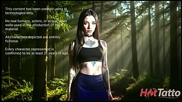 In the woods, I ran into a tattooed brunette, but I kept my cool and fucked her hard. [AI]