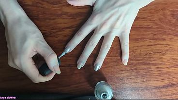 Sage Eldritch Painting Her Fingernails Opal and Silver [SFW]