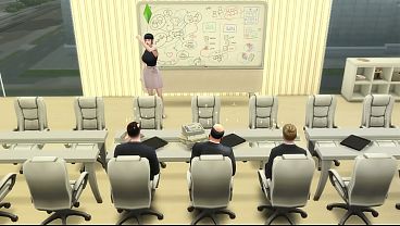 Secretária Mia fode com investidor para garantir projeto para empresa part 2. The Sims 4