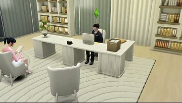 Secretária Mia tem caso com chefe na empresa part 1. The Sims 4