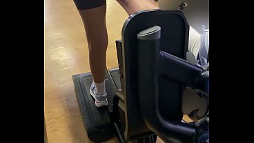 Sexy girl in sportswear fucks her trainer in the gym bathroom.